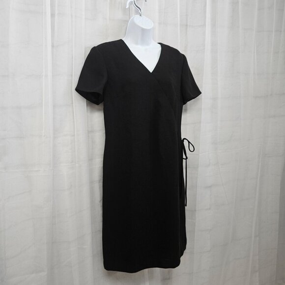 Vintage Talbots Dress Black Classic Sheath Minimalist Retro 8 - Picture 4 of 14